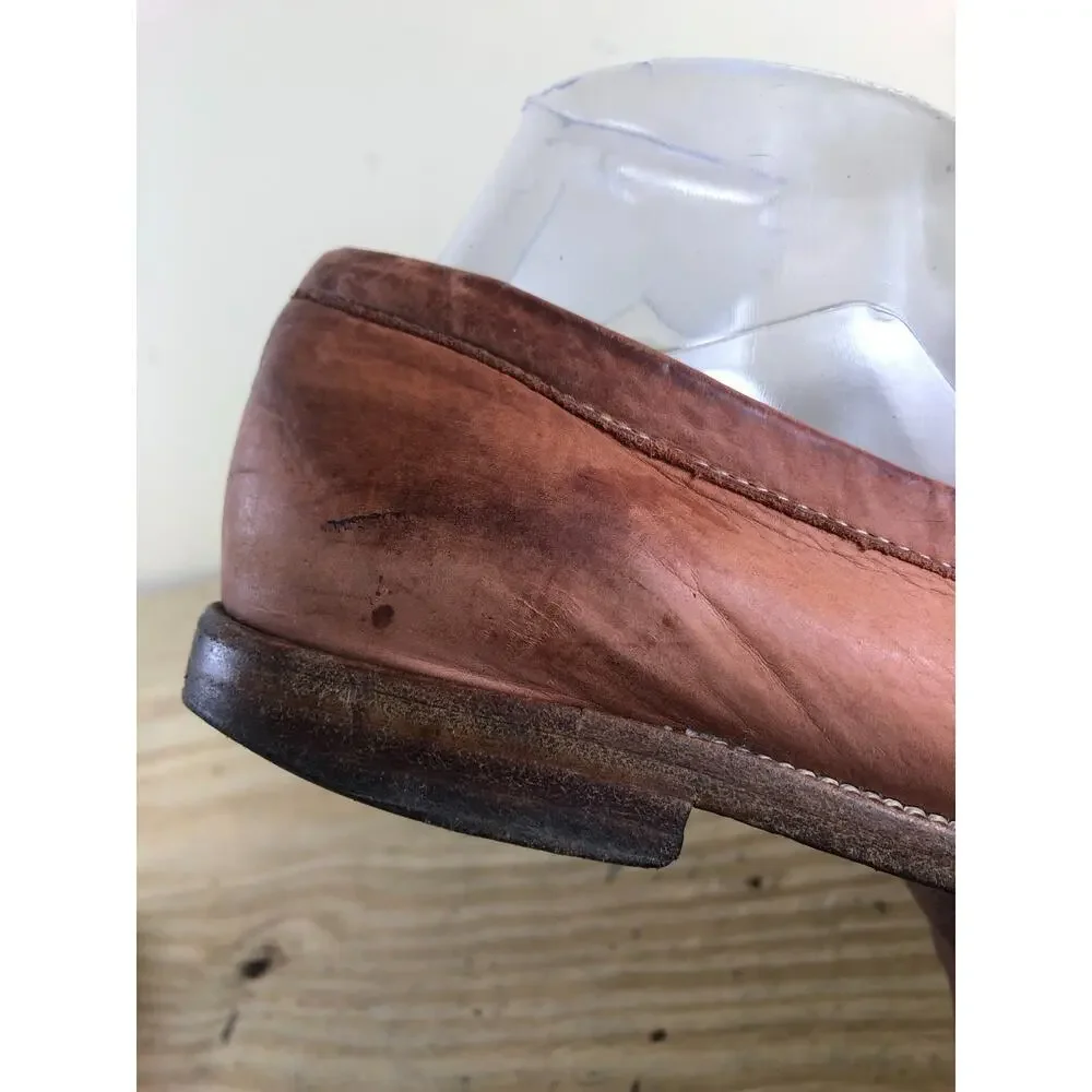 Manolo Blahnik Shoes Womens 40 Brown Leather Loafers Flats Slip Ons Italy